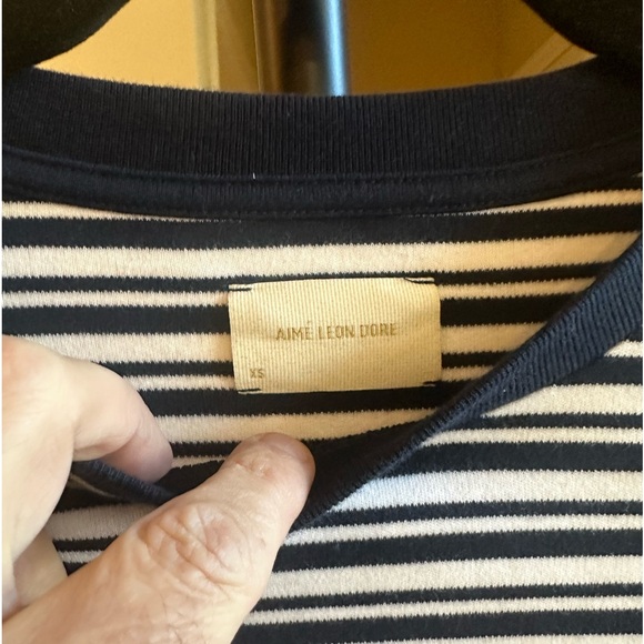 Aime Leon Dore Navy and White Striped Shirt - Picture 3 of 8